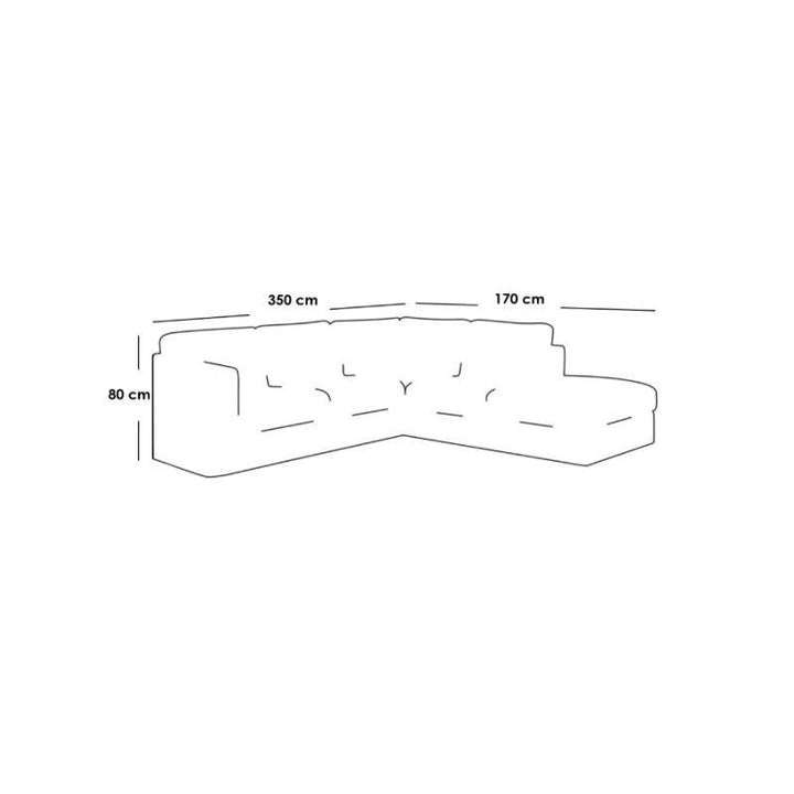 Alhome LShape Sofa 350x170x80 cm - Grey - Zrafh.com - Your Destination for Baby & Mother Needs in Saudi Arabia