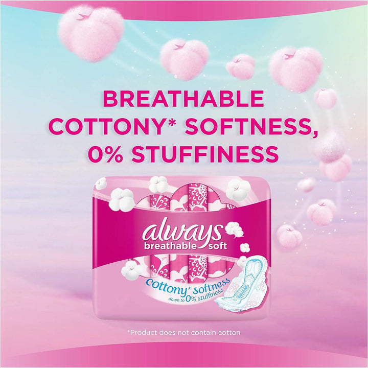 Always Breathable Soft Maxi Thick, Large Sanitary Pads With Wings, 72 Pads - Zrafh.com - Your Destination for Baby & Mother Needs in Saudi Arabia