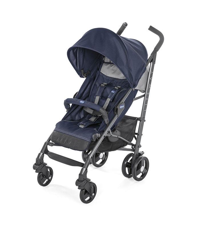 Chicco Lite Way stroller 3 Top With Bumper Bar India Ink Blue - Zrafh.com - Your Destination for Baby & Mother Needs in Saudi Arabia