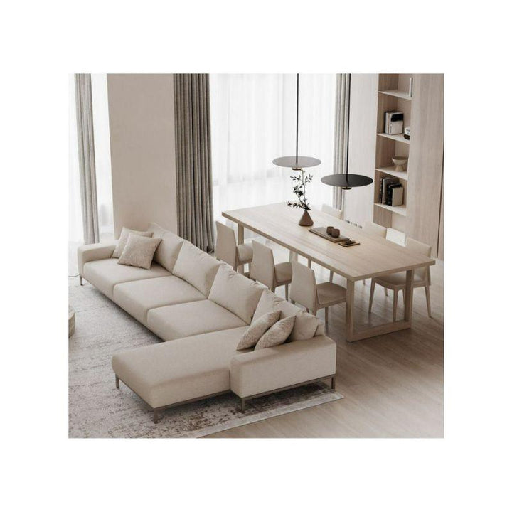 Alhome LShape Sofa 300x200x85x85 cm - Beige - Zrafh.com - Your Destination for Baby & Mother Needs in Saudi Arabia