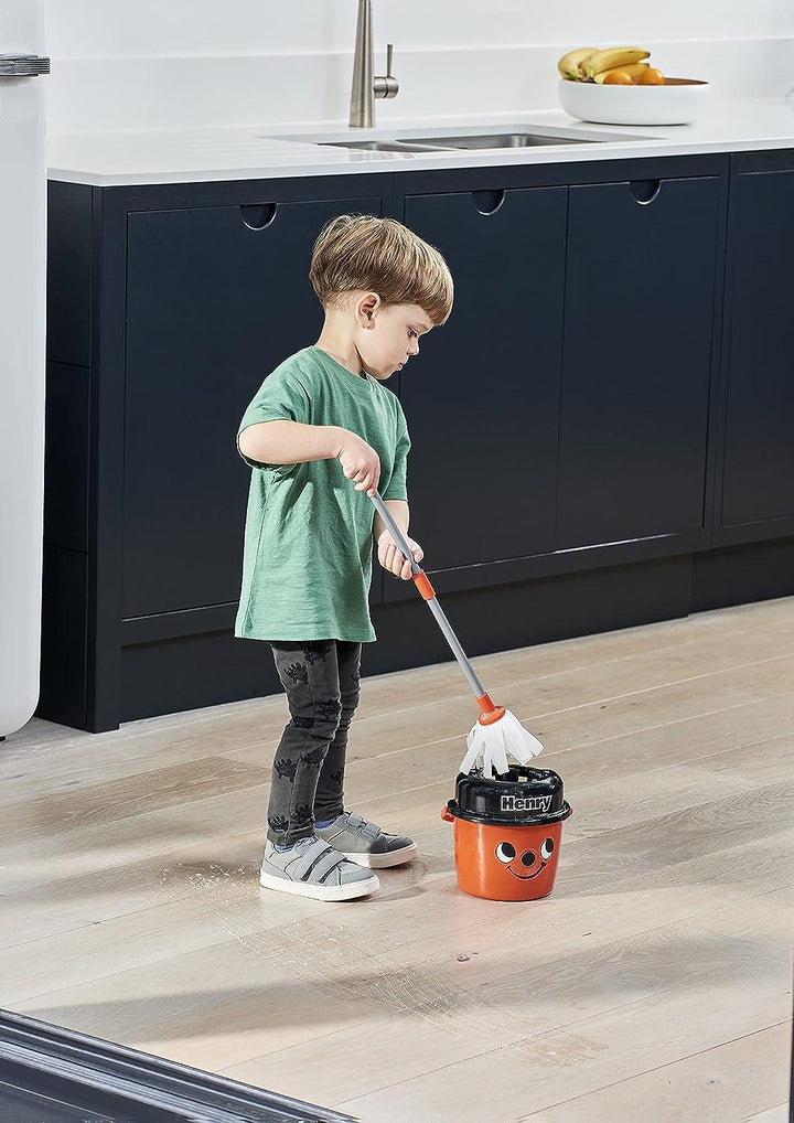 Casdon Hetty Mop & Bucket Toy Cleaning Set for Kids Ages 3+ Features Henry cute face for lots of cleaning fun -65650 - Zrafh.com - Your Destination for Baby & Mother Needs in Saudi Arabia