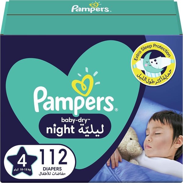 Pampers Baby-Dry Night Size 4, 10-15 kg, 112 Diapers