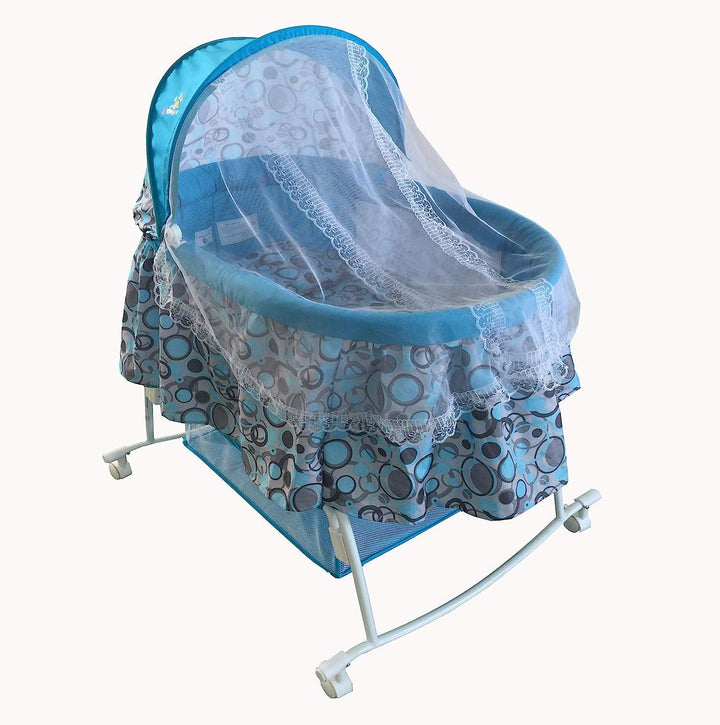 Baby Cradle With Mosquito Net From Baby Love Blue - 27-708G - ZRAFH