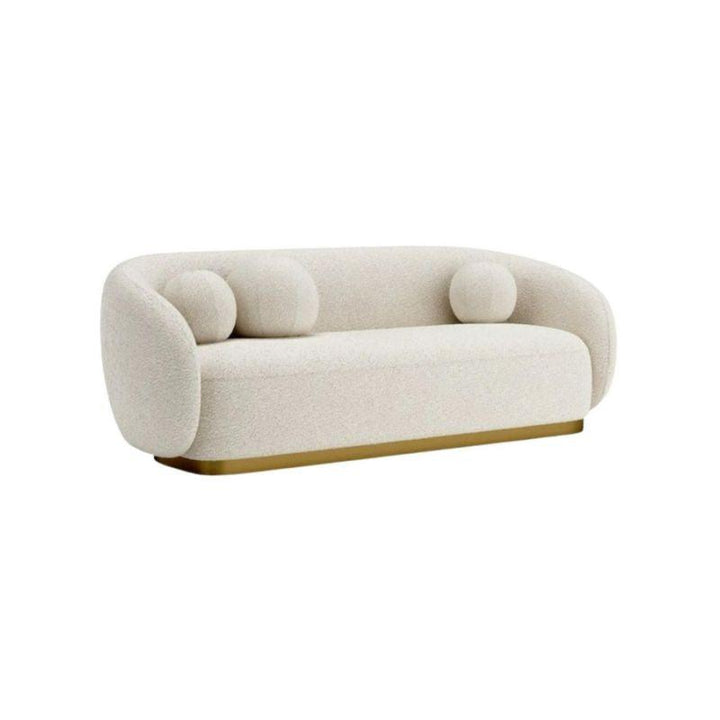 Alhome Swedish Wood and Boucle 3 Seaters Sofa - White - AL-643 - Zrafh.com - Your Destination for Baby & Mother Needs in Saudi Arabia