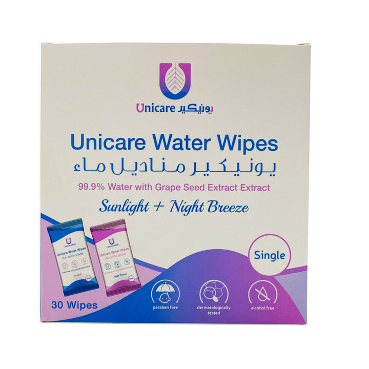 Unicare Water Wipes - 30 Wipes - Zrafh.com - Your Destination for Baby & Mother Needs in Saudi Arabia