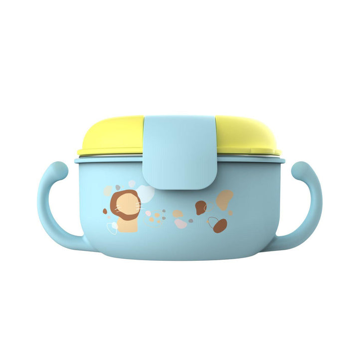 Stainless Steel Double Lock Insulated Baby Feeding Bowl With Double Handle - 320 ml - Zrafh.com - Your Destination for Baby & Mother Needs in Saudi Arabia