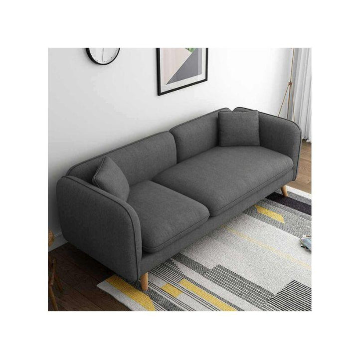 Alhome Polyester and Sweedish Wood 3 Seaters Sofa - Grey - AL-798 - Zrafh.com - Your Destination for Baby & Mother Needs in Saudi Arabia