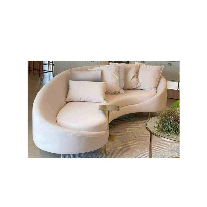 Alhome Velvet and Sweedish Wood 3 Seaters Sofa - Beige - AL-944 - Zrafh.com - Your Destination for Baby & Mother Needs in Saudi Arabia