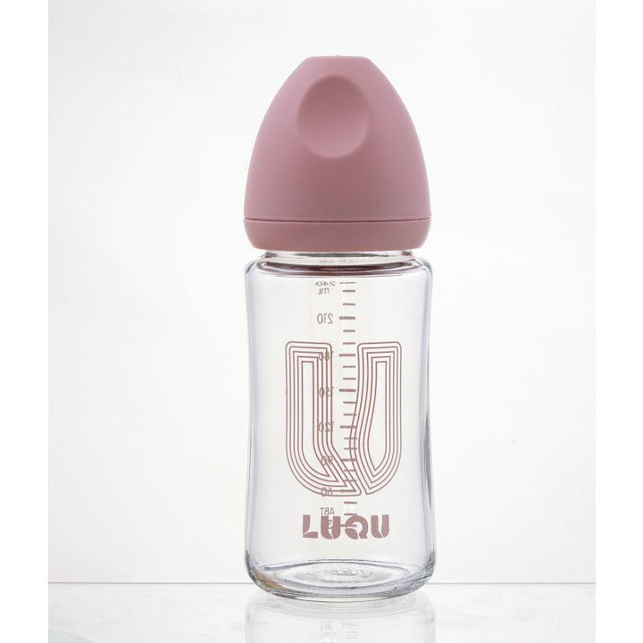 Luqu Glass Feeding Bottle Wide Neck - 240Ml - ZRAFH
