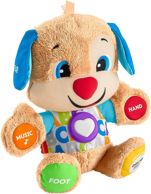 Fisher-Price Laugh & Learn Baby & Toddler Toy Smart Stages Puppy Interactive Plush With Music And Lights For Ages 6+ Months, Uk English Version - Zrafh.com - Your Destination for Baby & Mother Needs in Saudi Arabia