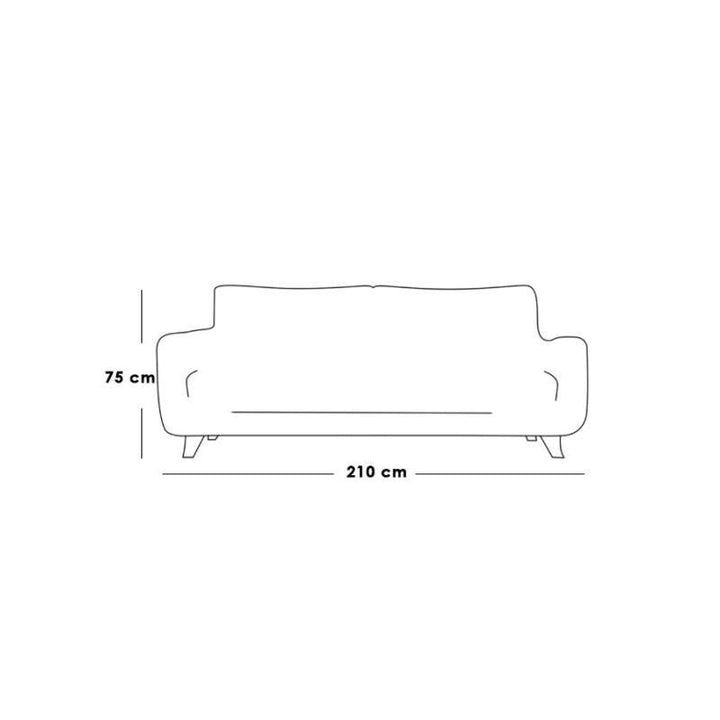 AlhomeThree-seater sofa made of velvet and Swedish wood - beige - AL-295 - Zrafh.com - Your Destination for Baby & Mother Needs in Saudi Arabia