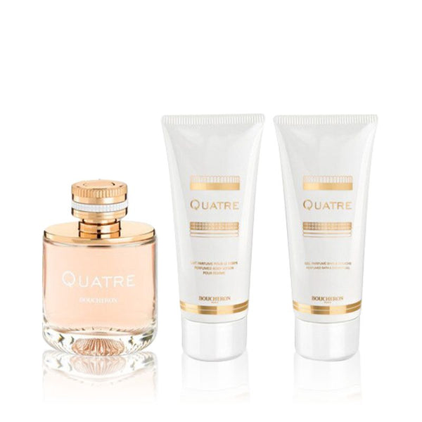 Boucheron Quatre Gift Set For Women - 3 Piecess (Eau De Parfum 100 ml+ Body Lotion 100 ml + Bath & Shower Gel 100 ml) - Zrafh.com - Your Destination for Baby & Mother Needs in Saudi Arabia