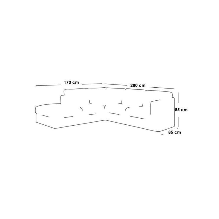 Alhome LShape  Sofa 280x170x85x85 cm - Grey - Zrafh.com - Your Destination for Baby & Mother Needs in Saudi Arabia