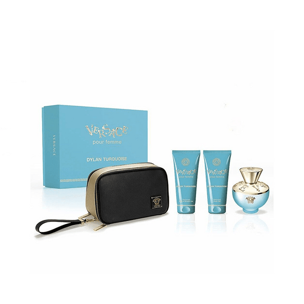 Versace Dylan Turquoise Pour Femme For Women Set Eau de Toilette 100 ml + Shower Gel 100ml + Body Lotion 100ml - Zrafh.com - Your Destination for Baby & Mother Needs in Saudi Arabia