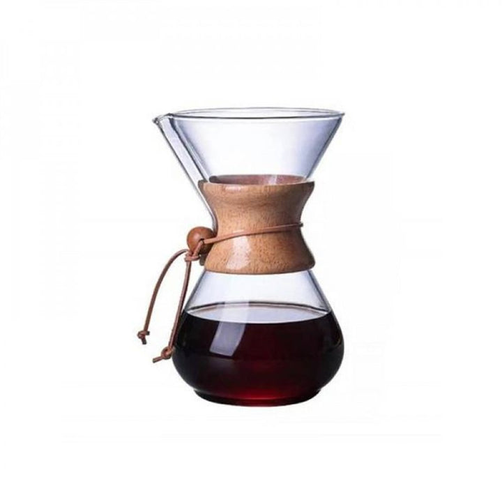 Rebune Chemex Drip Coffee Maker Wooden Design Glass Drip Coffee Maker With Stainless Steel Filter - Zrafh.com - Your Destination for Baby & Mother Needs in Saudi Arabia