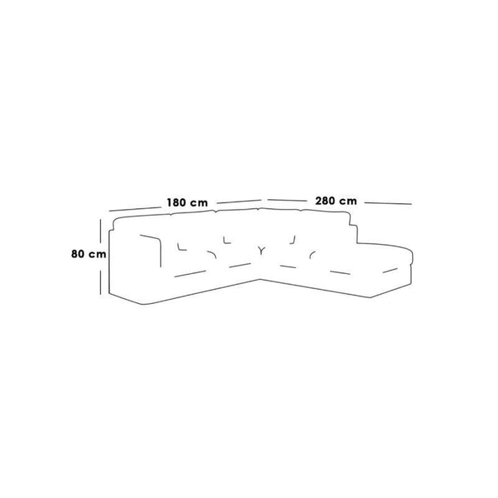 Alhome LShape  Sofa 280x180x80 cm - Grey - Zrafh.com - Your Destination for Baby & Mother Needs in Saudi Arabia