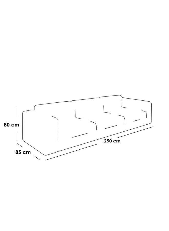 Alhome Boucl‚ Three-Seater Sofa - White - AL-248 - Zrafh.com - Your Destination for Baby & Mother Needs in Saudi Arabia