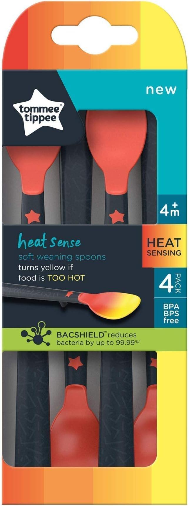 Tommee Tippee Heat Sense Soft Weaning Spoon, 4 m+ ( Pack of 4) - Zrafh.com - Your Destination for Baby & Mother Needs in Saudi Arabia