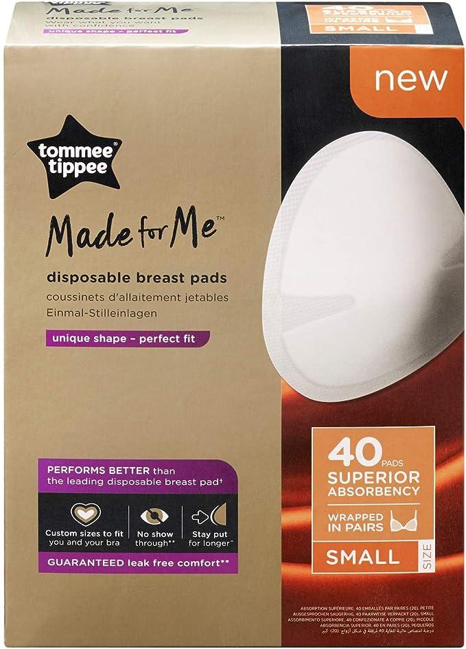 Tommee Tippee Made For Me Disposable Breast Pads 40pcs Wrapped In Pairs Small Size - Zrafh.com - Your Destination for Baby & Mother Needs in Saudi Arabia