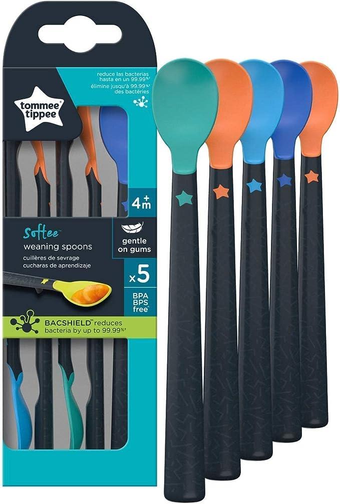 Tommee Tippee Softee Weaning Spoon, 4 m+ ( Pack of 5) - Zrafh.com - Your Destination for Baby & Mother Needs in Saudi Arabia