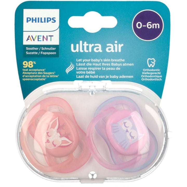 Philips Avent Ultra Air Pacifier - From 0 To 6 Months - 2 Pack -SCF085/05 - Zrafh.com - Your Destination for Baby & Mother Needs in Saudi Arabia