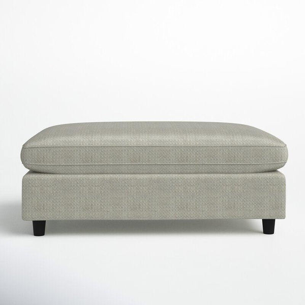 Alhome Linen Gray Pouf Malaysian Wood, Linen Fabric, Gray Color (60x45x50) - Zrafh.com - Your Destination for Baby & Mother Needs in Saudi Arabia