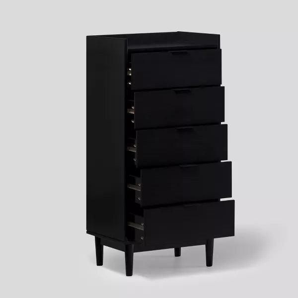 Alhome Black Unit Drawers Sleek and Versatile Storage Unit in Compressed Wood - Zrafh.com - Your Destination for Baby & Mother Needs in Saudi Arabia