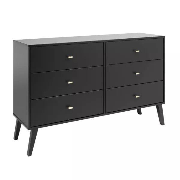 Alhome Black Unit Drawers Stylish and Spacious Storage Unit in Compressed Wood - Zrafh.com - Your Destination for Baby & Mother Needs in Saudi Arabia
