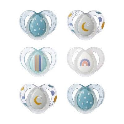 Tommee Tippee Night Time Glow in The Dark Pacifiers, Symmetrical Design, BPA-Free Silicone, 18-36m, 6 Count - Zrafh.com - Your Destination for Baby & Mother Needs in Saudi Arabia