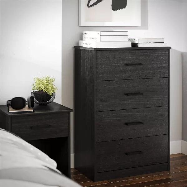 Alhome Black Unit Drawers Contemporary and Efficient Storage Solution in Compressed Wood - Zrafh.com - Your Destination for Baby & Mother Needs in Saudi Arabia