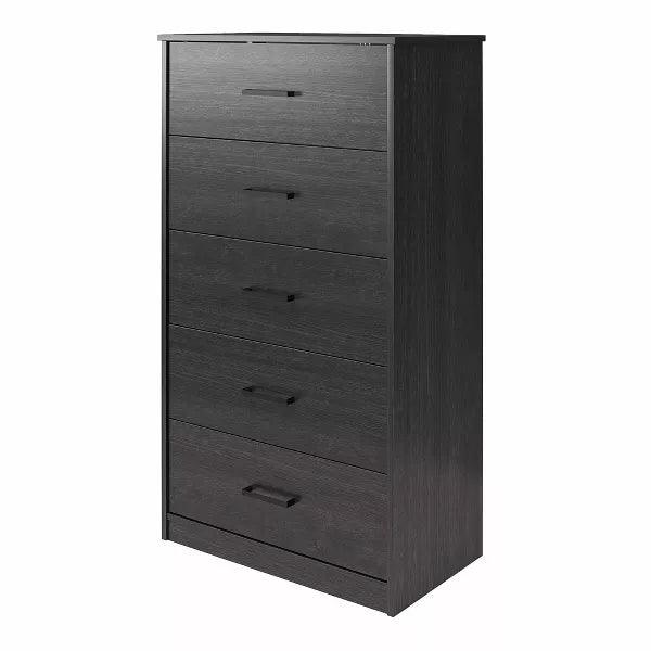 Alhome Black Unit Drawers Stylish and Spacious Storage Solution in Compressed Wood - Zrafh.com - Your Destination for Baby & Mother Needs in Saudi Arabia