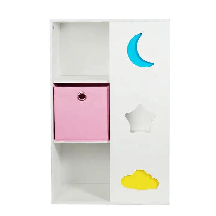 Dreeba Wooden Customized Children's Playroom Furniture Toy Organizer With Bookshelf And Children's Book Storage Cabinet - White - Zrafh.com - Your Destination for Baby & Mother Needs in Saudi Arabia