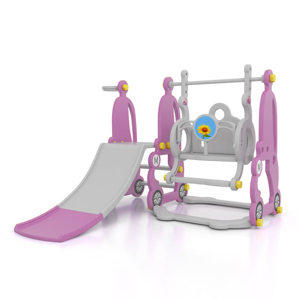 Dreeba 3-in-1 Kids Slide and Swing Playset With Basketball Hoop JW-301 - Zrafh.com - Your Destination for Baby & Mother Needs in Saudi Arabia