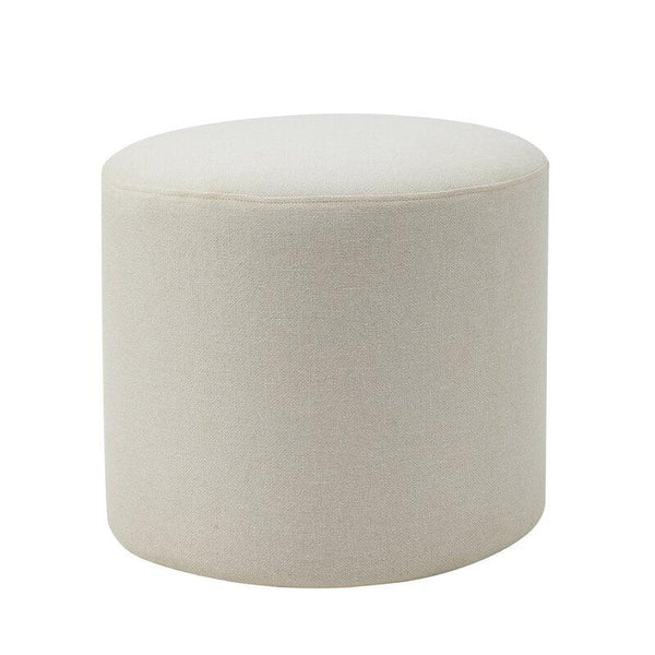 Alhome Linen White Pouf Malaysian Wood, Linen Fabric, White Color (40x40x40) - Zrafh.com - Your Destination for Baby & Mother Needs in Saudi Arabia