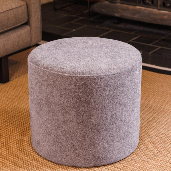 Alhome Linen Gray Pouf Malaysian Wood, Linen Fabric, Gray Color (40x40x40) - Zrafh.com - Your Destination for Baby & Mother Needs in Saudi Arabia