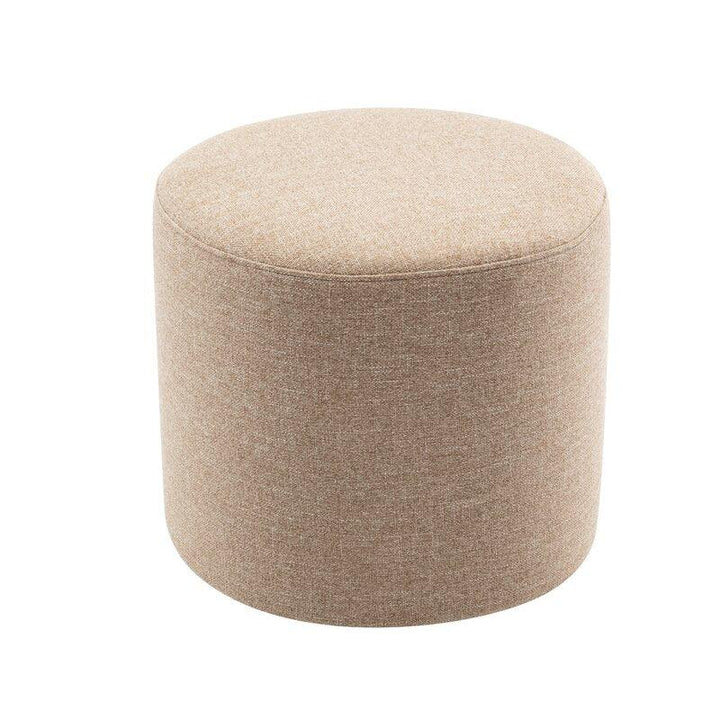 Alhome Linen Beige Pouf Malaysian Wood, Linen Fabric, Beige Color (40x40x45) - Zrafh.com - Your Destination for Baby & Mother Needs in Saudi Arabia