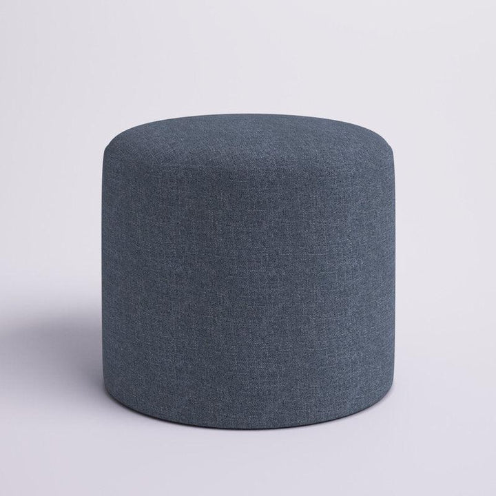 Alhome Linen Blue Pouf Malaysian Wood, Linen Fabric, Blue Color (40x40x40) - Zrafh.com - Your Destination for Baby & Mother Needs in Saudi Arabia