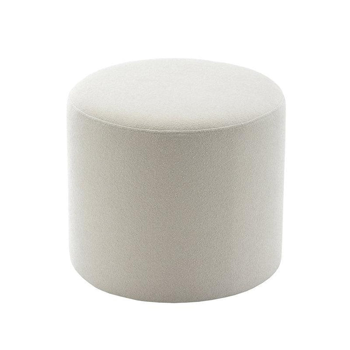 Alhome Linen White Pouf Malaysian Wood, Linen Fabric, White Color (40x40x40) - Zrafh.com - Your Destination for Baby & Mother Needs in Saudi Arabia