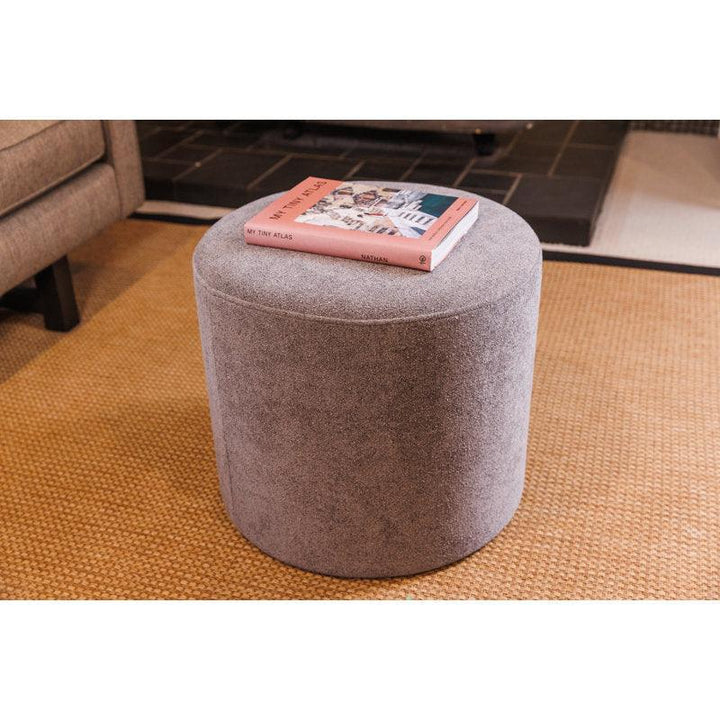 Alhome Linen Gray Pouf Malaysian Wood, Linen Fabric, Gray Color (40x40x40) - Zrafh.com - Your Destination for Baby & Mother Needs in Saudi Arabia