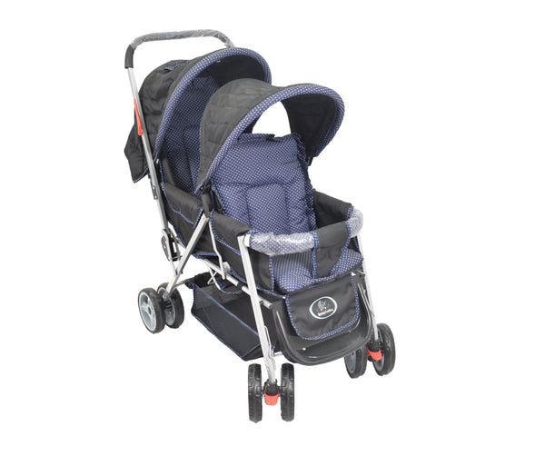 Amla Baby - Twin Stroller, Navy Blue Color 2112Db - Zrafh.com - Your Destination for Baby & Mother Needs in Saudi Arabia