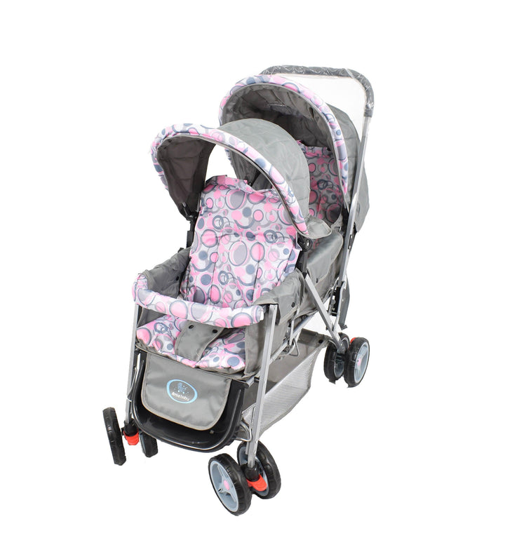 Amla Baby - Twin Twin Pushchair, Pink 2112P - Zrafh.com - Your Destination for Baby & Mother Needs in Saudi Arabia