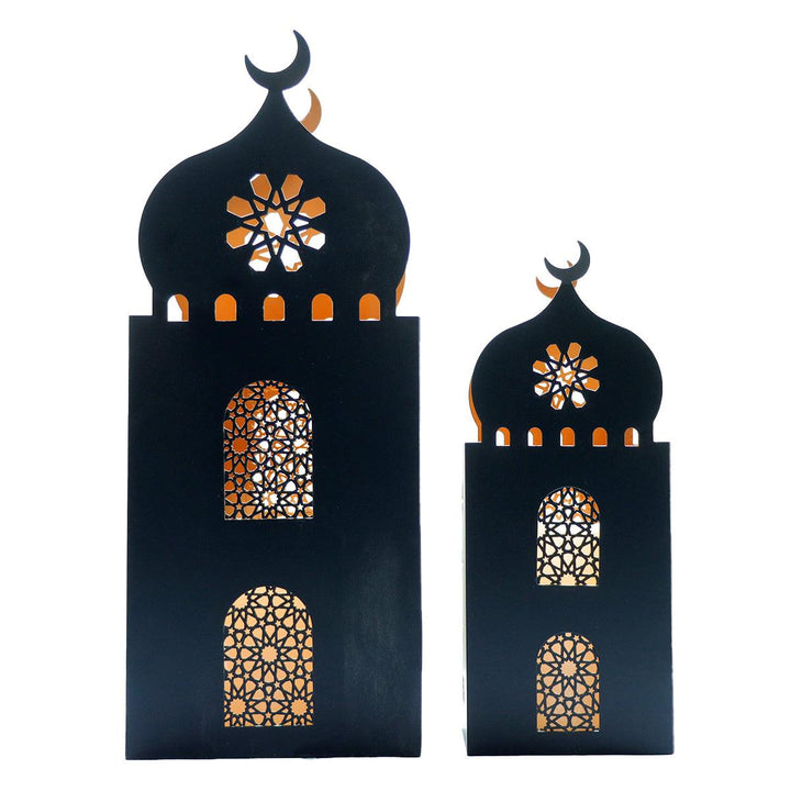 Family Ship A set of two iron Ramadan lanterns with black color - Zrafh.com - Your Destination for Baby & Mother Needs in Saudi Arabia