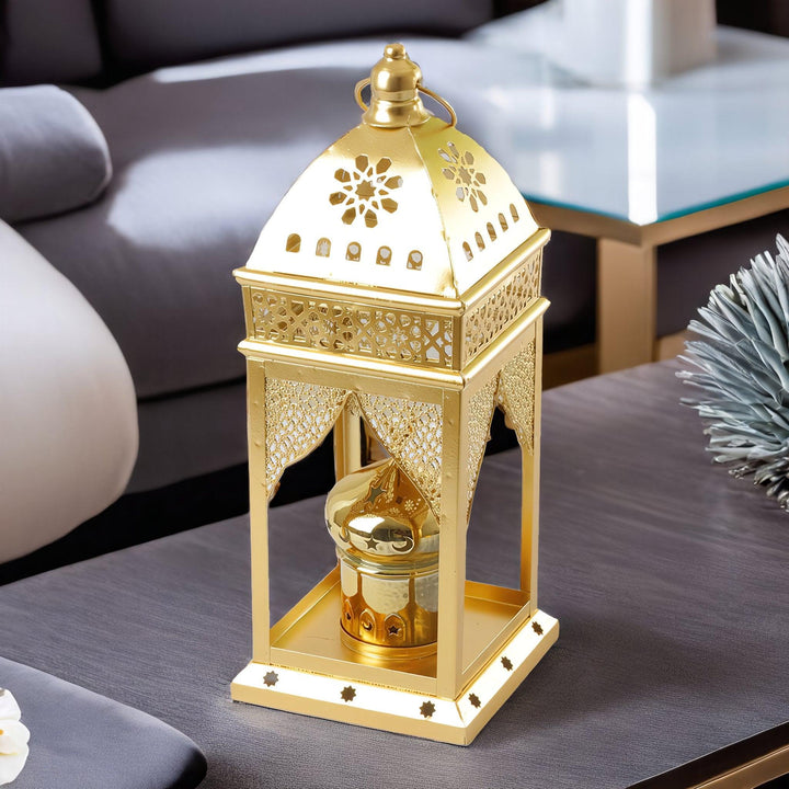 Family Ship Iron Ramadan lantern with golden lighting - Zrafh.com - Your Destination for Baby & Mother Needs in Saudi Arabia