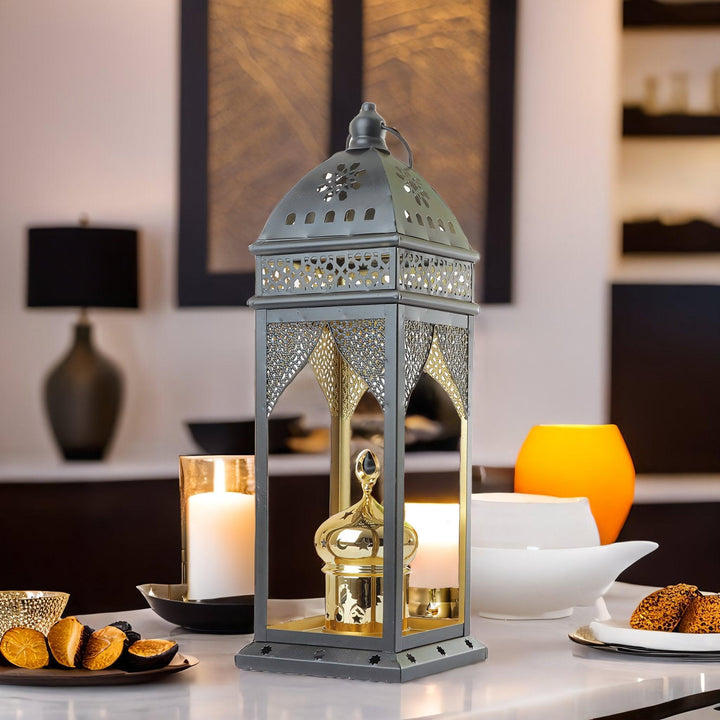 Family Ship Iron Ramadan lantern with black lighting - Zrafh.com - Your Destination for Baby & Mother Needs in Saudi Arabia