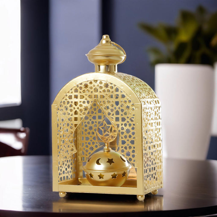 Family Ship Iron Ramadan lantern with golden lighting - Zrafh.com - Your Destination for Baby & Mother Needs in Saudi Arabia