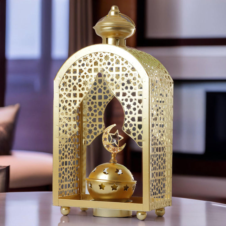 Family Ship Iron Ramadan lantern with golden lighting - Zrafh.com - Your Destination for Baby & Mother Needs in Saudi Arabia