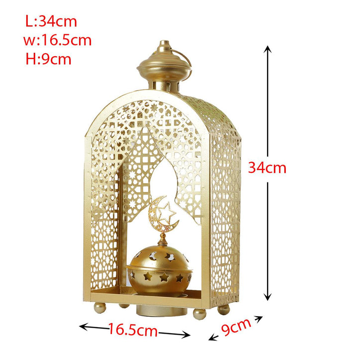 Family Ship Iron Ramadan lantern with golden lighting - Zrafh.com - Your Destination for Baby & Mother Needs in Saudi Arabia