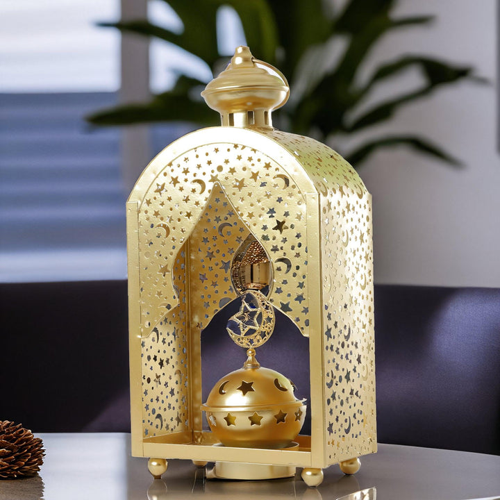 Family Ship Iron Ramadan lantern with golden lighting - Zrafh.com - Your Destination for Baby & Mother Needs in Saudi Arabia