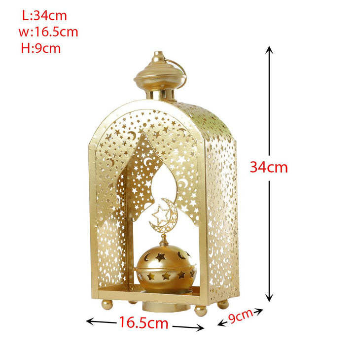 Family Ship Iron Ramadan lantern with golden lighting - Zrafh.com - Your Destination for Baby & Mother Needs in Saudi Arabia