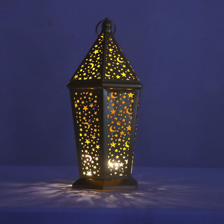 Family Ship Iron Ramadan lantern with golden lighting - Zrafh.com - Your Destination for Baby & Mother Needs in Saudi Arabia